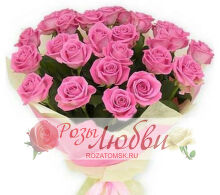 №33. Букет из 23 розовых роз в дорогой упаковке